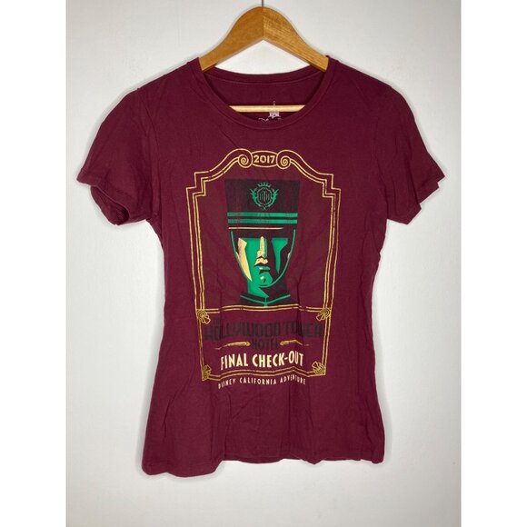 Disney Parks Hollywood Tower Hotel Final Check Out 2017 T-Shirt Womens Large - Picture 1 of 5